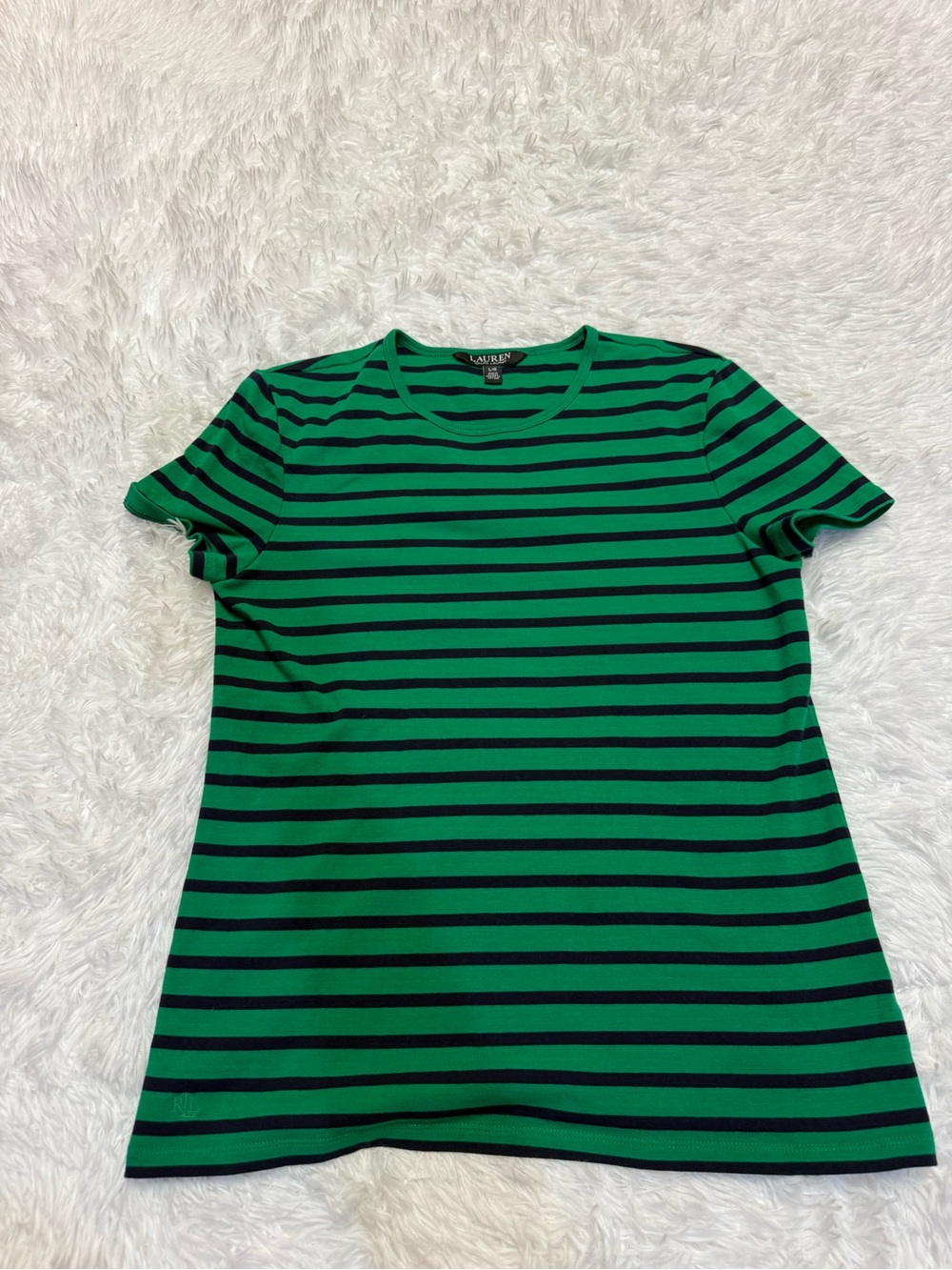Lauren Ralph Lauren green blue striped tee